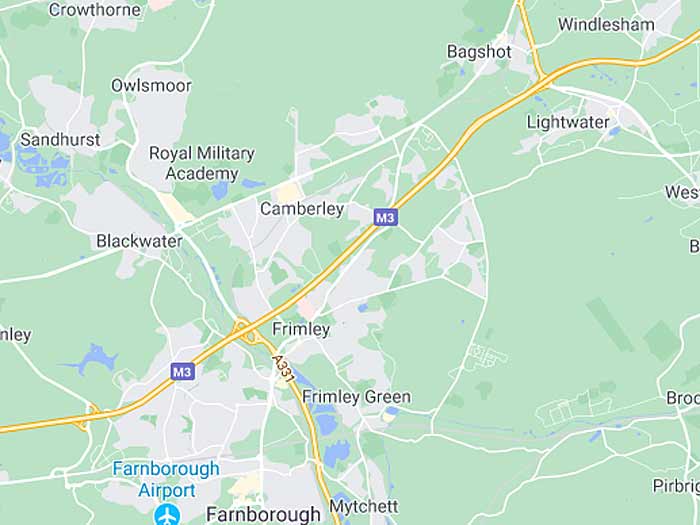 google map of camberley