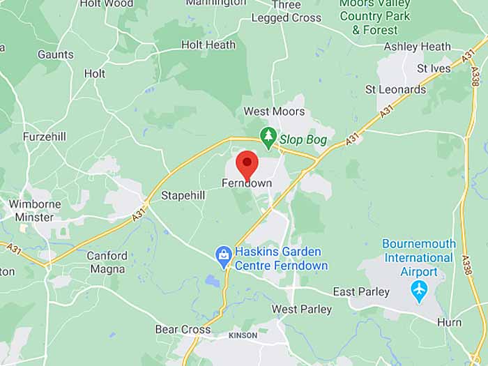 google map of ferndown