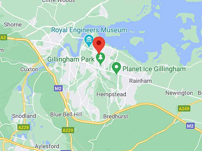 google map of gillingham