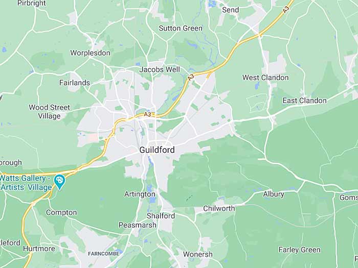 google map of guildford