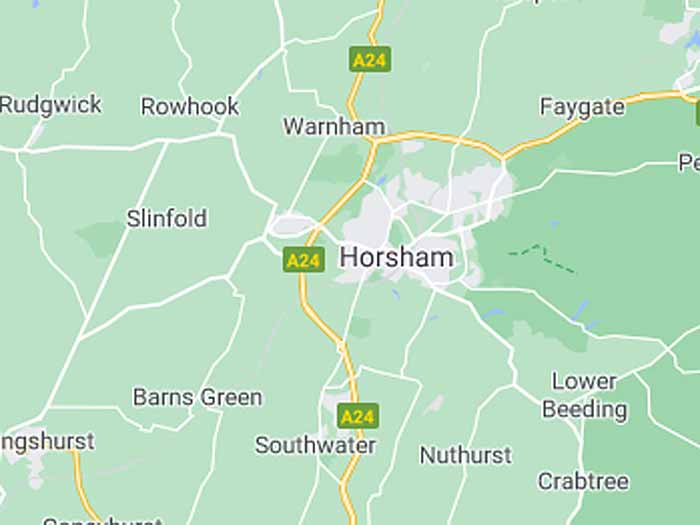 google map of horsham