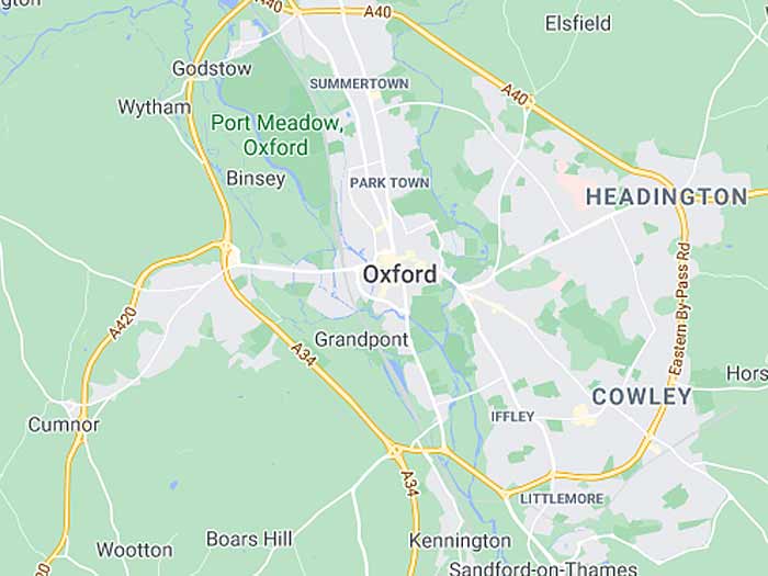 google map of oxford