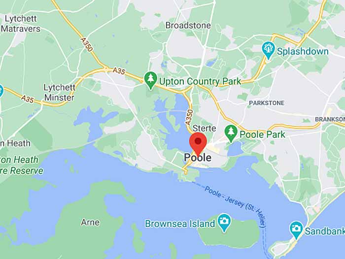 google map of poole