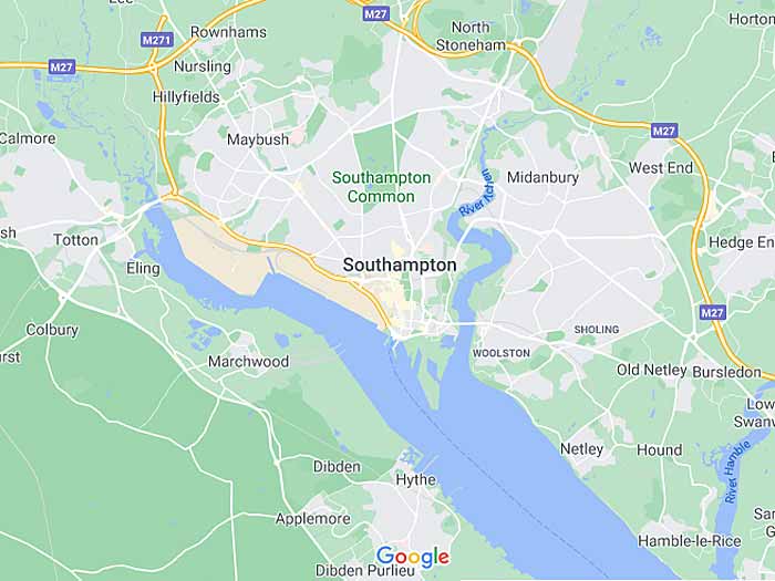 google map of southampton