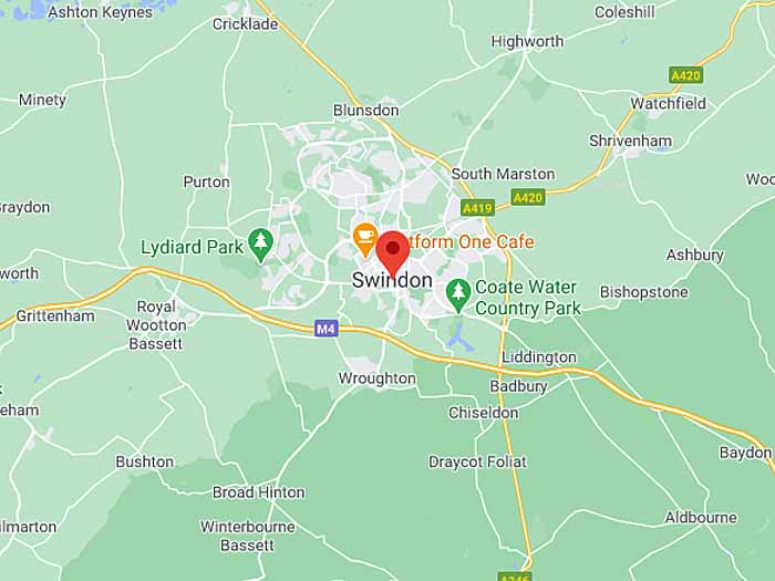 google map of swindon