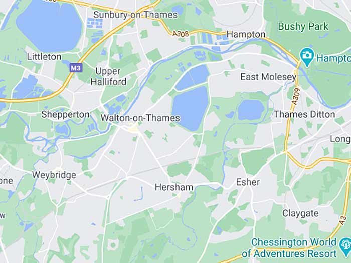 google map of walton-on-thames