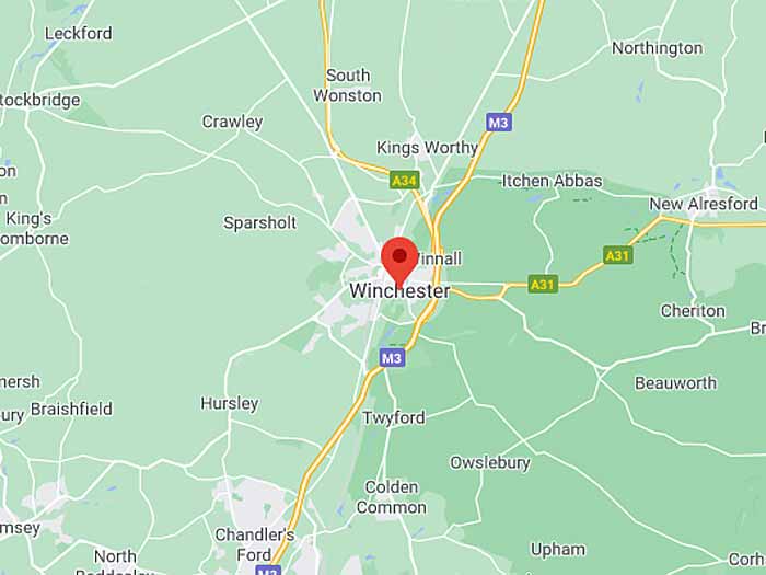 google map of winchester
